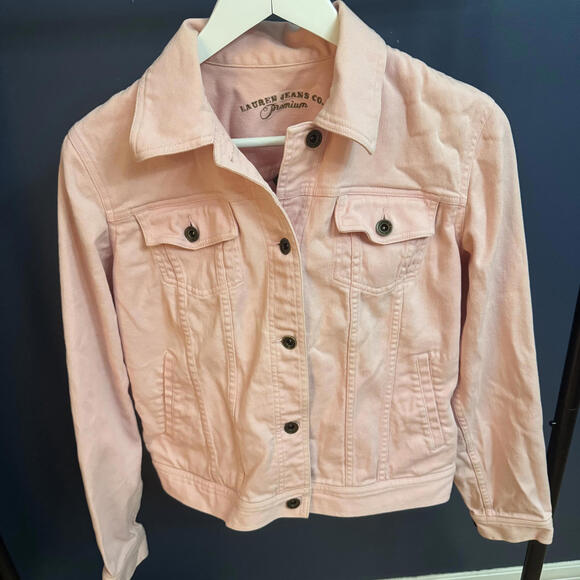 Ralph Lauren Lauren Jeans Co Pink Denim Jacket Womens Medium Classic - Picture 3 of 8